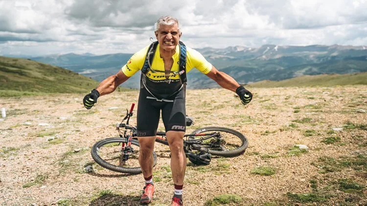  At the top of Columbine - 12, 400 feet during Leadville Trail 100 MTB bike camp in 2021. 